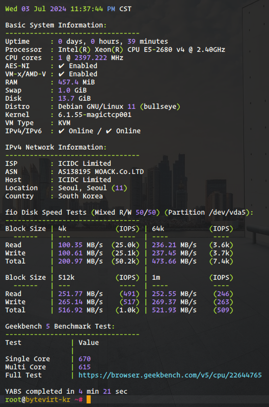 ￥360 出 bytevirt kr $24/yr, 送 layer 1111 2c1g 7950x $11.11/yr 三网,yr,IPv,c1