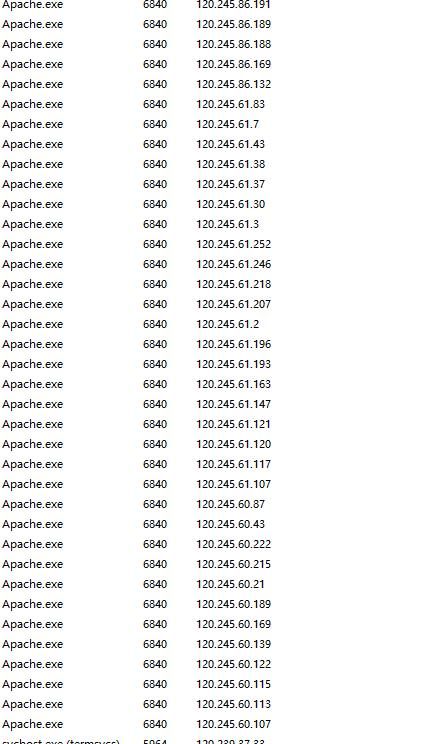 apache 怎么屏蔽 下面的IP 每天都一大堆IP，又不是知是什么IP的 