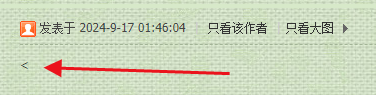 论坛每个帖子内第一行出现一个  <  符号怎么修改 