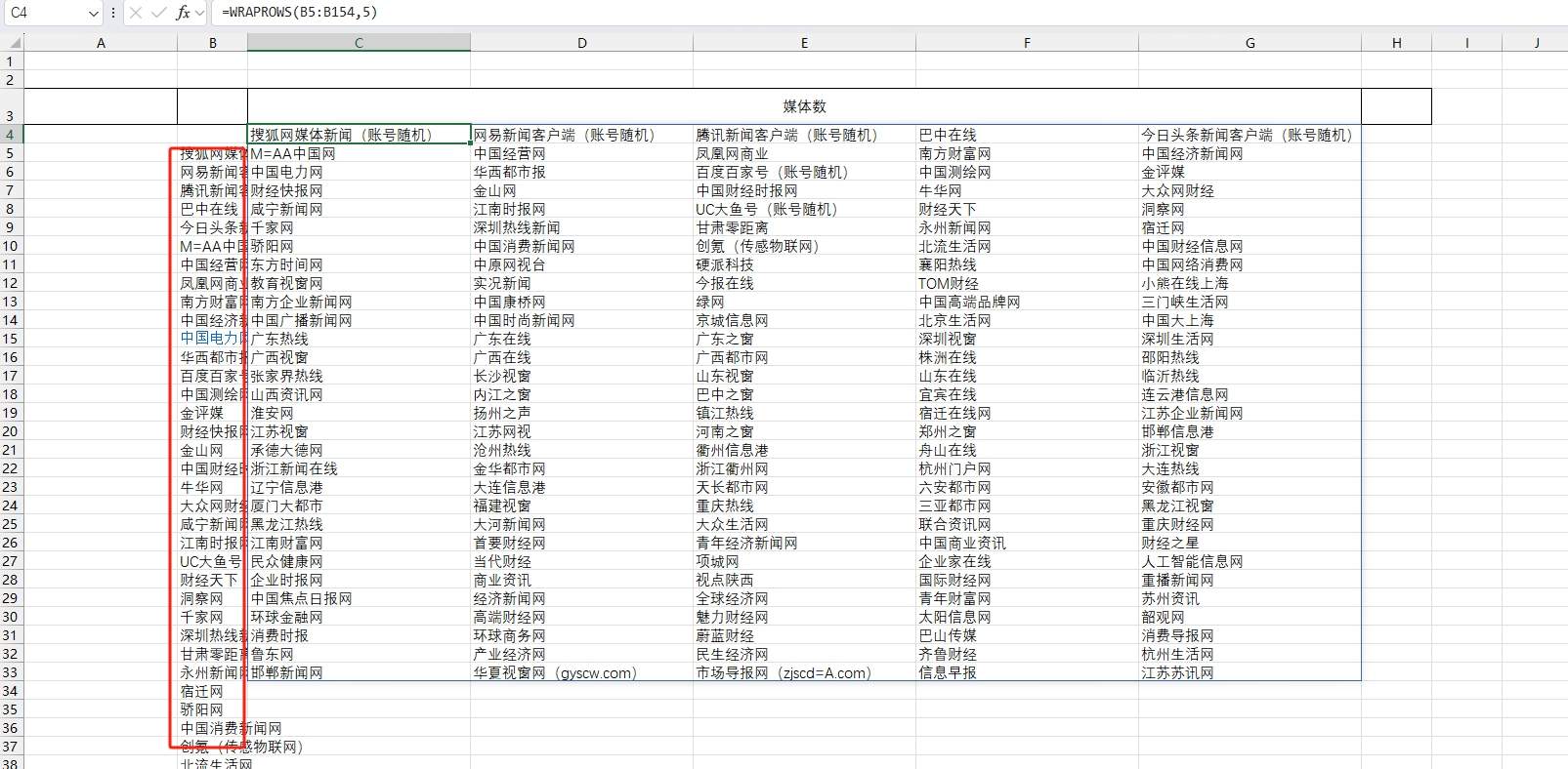 坛里有Excel高手么？帮个忙呗 排版,函数,Excel,WRAPROWS,Excel表格