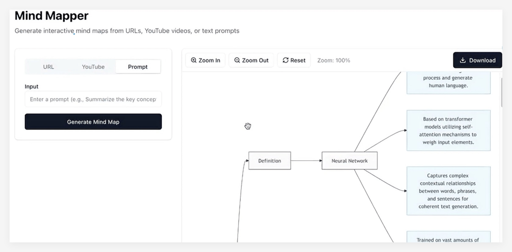 AI思维导图神器 MindMapper ：扔个链接就能生成交互式思维导图 